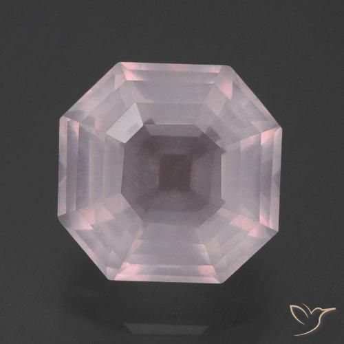 5.92ct طبيعي وردى زهرى فاتح كوارتز زهرى, قص الزمرد, شفاف