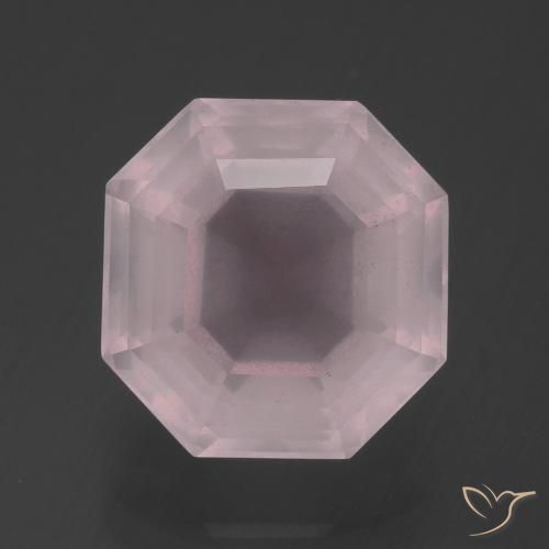 5.94ct طبيعي وردى زهرى فاتح كوارتز زهرى, قص الزمرد, شفاف