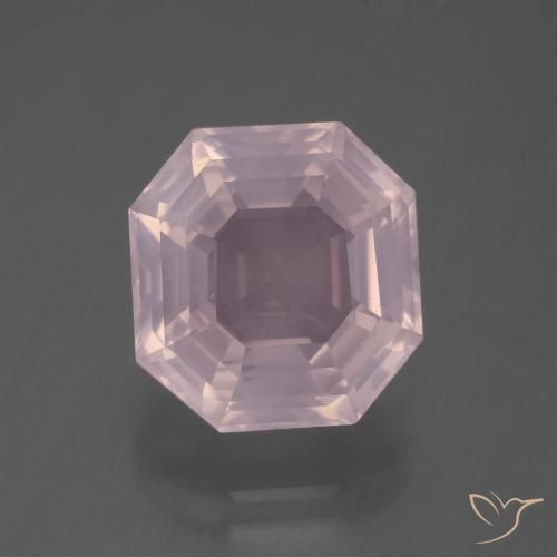 6.77ct طبيعي وردي فاتح كوارتز زهرى, قص الزمرد, شفاف