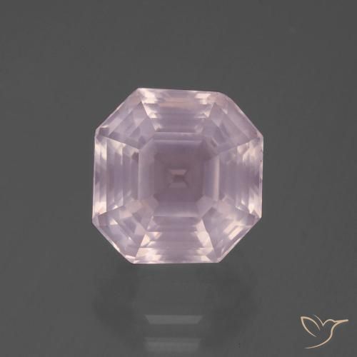 5.87ct طبيعي وردي فاتح كوارتز زهرى, قص الزمرد, شفاف