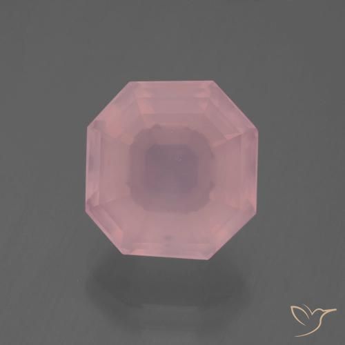 6.23ct طبيعي وردى حيوى كوارتز زهرى, قص الزمرد, شفاف
