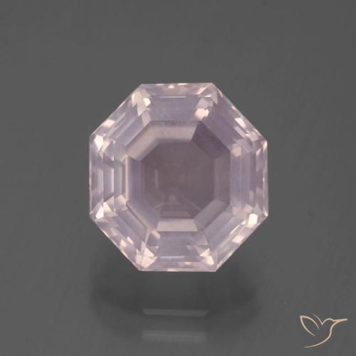 5.71ct طبيعي وردى زهرى فاتح كوارتز زهرى, قص الزمرد, شفاف