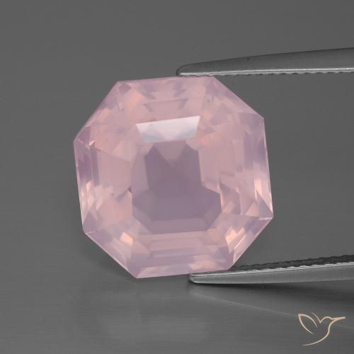 11.61ct طبيعي وردى زهرى متوسط كوارتز زهرى, قص الزمرد, شفاف