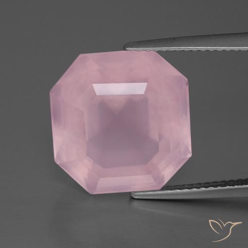 12.51ct طبيعي وردى زهرى متوسط كوارتز زهرى, قص الزمرد, شفاف