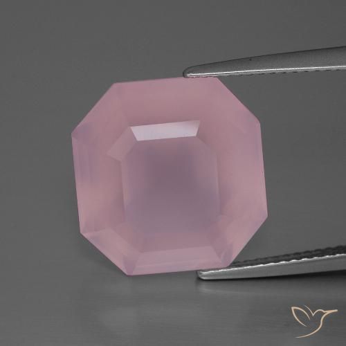 13.20ct طبيعي وردى زهرى متوسط كوارتز زهرى, قص الزمرد, شفاف