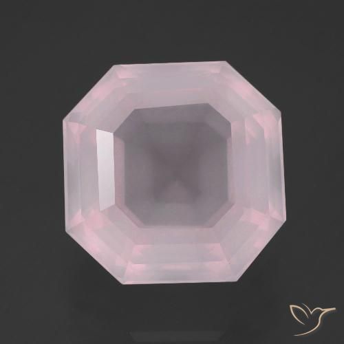 13.75ct طبيعي وردي فاتح كوارتز زهرى, قص الزمرد, شفاف