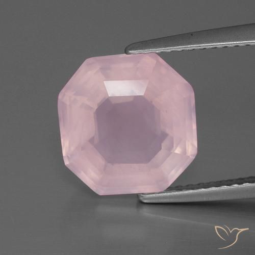 4.35ct طبيعي وردى زهرى متوسط كوارتز زهرى, قص الزمرد, شفاف