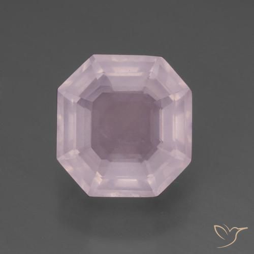 6.48ct طبيعي وردى العلكة كوارتز زهرى, قص الزمرد, شفاف