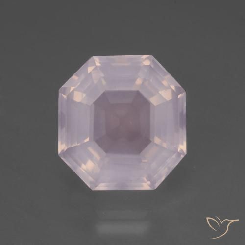 6.79ct طبيعي وردى العلكة كوارتز زهرى, قص الزمرد, شفاف