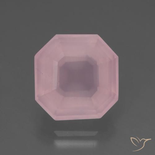 7.07ct طبيعي وردى متوسط كوارتز زهرى, قص الزمرد, شفاف