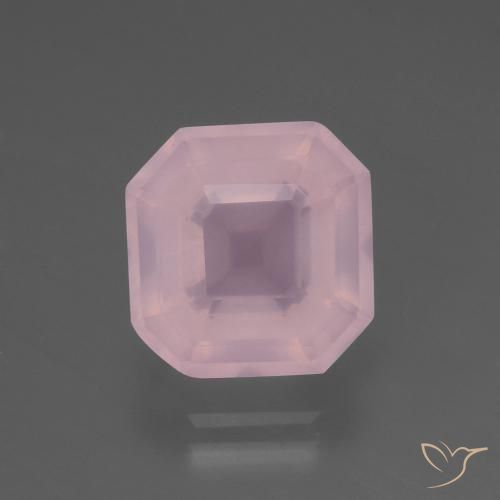 5.65ct طبيعي وردى متوسط كوارتز زهرى, قص الزمرد, شفاف