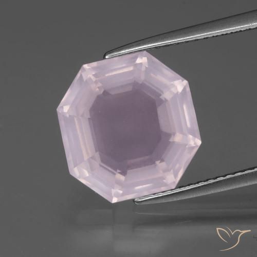 6.67ct طبيعي وردى العلكة كوارتز زهرى, قص الزمرد, شفاف
