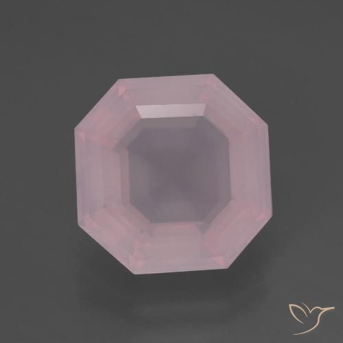5.74ct طبيعي وردي فاتح كوارتز زهرى, قص الزمرد, شفاف