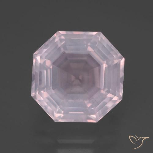 7.38ct طبيعي وردى العلكة كوارتز زهرى, قص الزمرد, شفاف