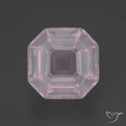 6.28ct طبيعي وردى زهرى فاتح كوارتز زهرى, قص الزمرد, شفاف