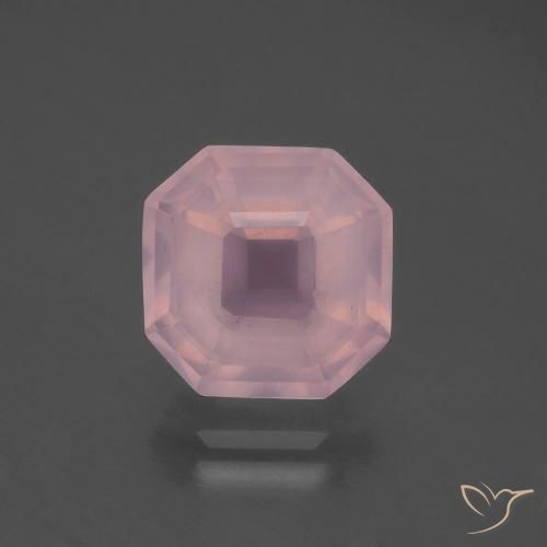 4.95ct طبيعي وردى متوسط كوارتز زهرى, قص الزمرد, شفاف