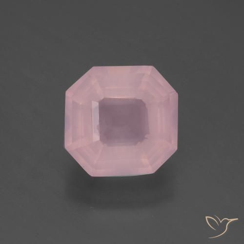 4.13ct طبيعي وردى متوسط كوارتز زهرى, قص الزمرد, شفاف