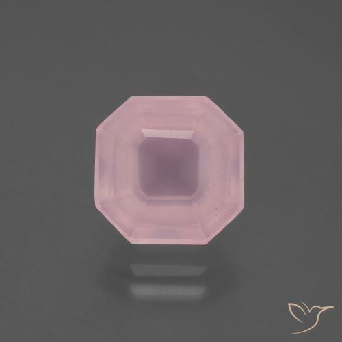 4.47ct طبيعي وردى متوسط كوارتز زهرى, قص الزمرد, شفاف