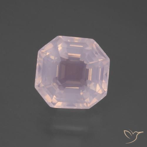 6.53ct طبيعي وردي فاتح كوارتز زهرى, قص الزمرد, شفاف