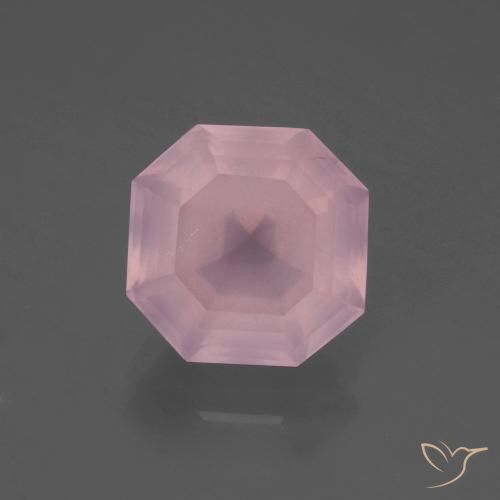 5.53ct طبيعي وردى متوسط كوارتز زهرى, قص الزمرد, شفاف