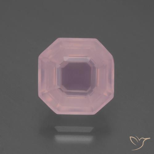 5.99ct طبيعي وردى حيوى كوارتز زهرى, قص الزمرد, شفاف