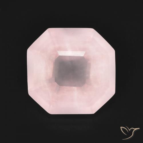 4.41ct طبيعي وردي فاتح كوارتز زهرى, قص الزمرد, شفاف