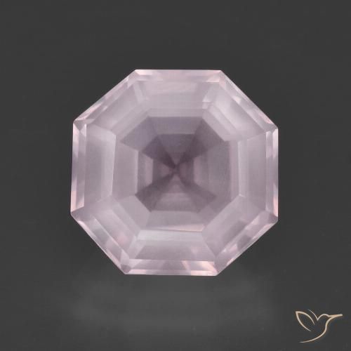 4.18ct طبيعي وردى زهرى فاتح كوارتز زهرى, قص الزمرد, شفاف