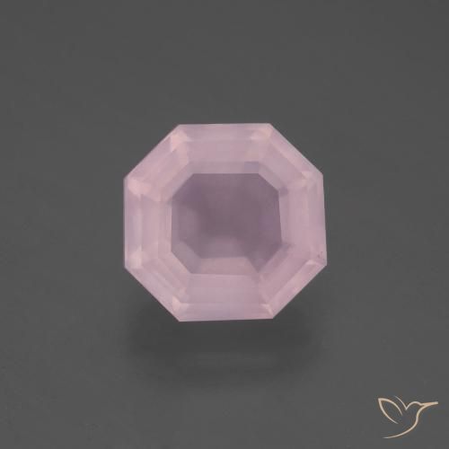 4.07ct طبيعي وردي فاتح كوارتز زهرى, قص الزمرد, شفاف