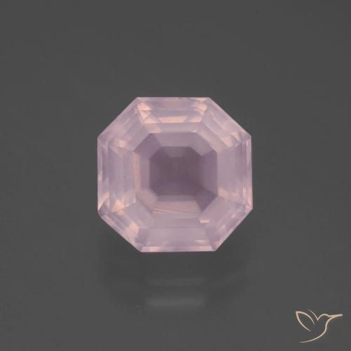 4.20ct طبيعي وردي فاتح كوارتز زهرى, قص الزمرد, شفاف