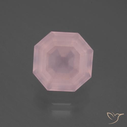 4.94ct طبيعي وردى زهرى فاتح كوارتز زهرى, قص الزمرد, شفاف