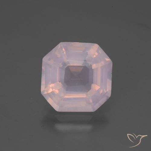 4.48ct طبيعي وردي فاتح كوارتز زهرى, قص الزمرد, شفاف