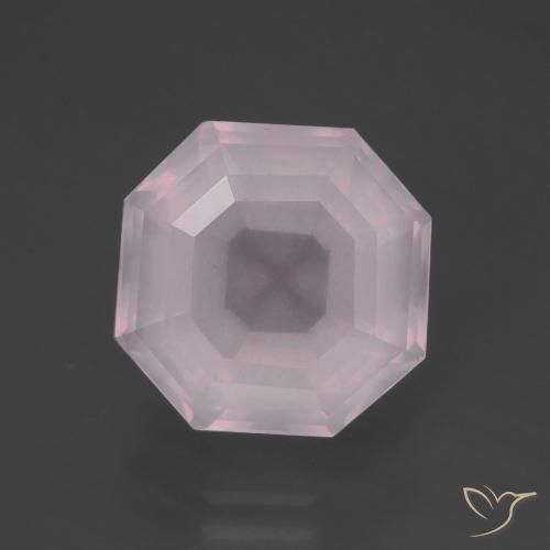 6.30ct طبيعي وردي فاتح كوارتز زهرى, قص الزمرد, شفاف