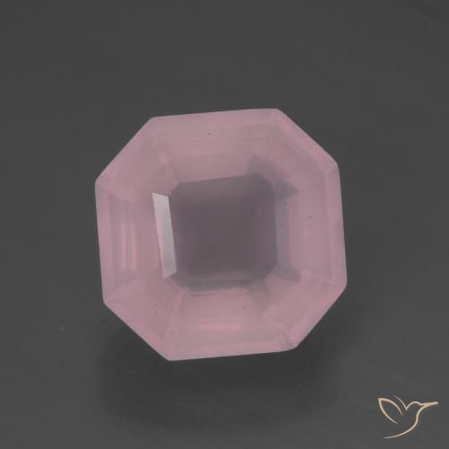 5.35ct طبيعي وردى زهرى متوسط كوارتز زهرى, قص الزمرد, شفاف