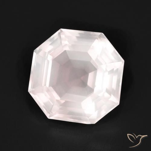 5.10ct طبيعي وردى زهرى فاتح جدا كوارتز زهرى, قص الزمرد, شفاف