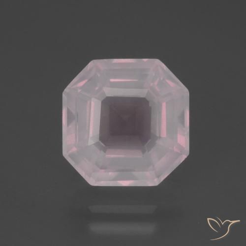 4.48ct طبيعي وردى زهرى فاتح كوارتز زهرى, قص الزمرد, شفاف