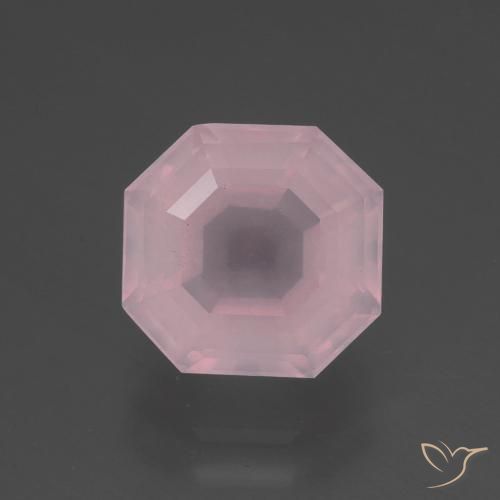 3.28ct طبيعي وردى متوسط كوارتز زهرى, قص الزمرد, شفاف