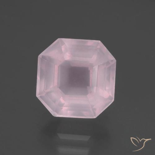 3.77ct طبيعي وردى العلكة كوارتز زهرى, قص الزمرد, شفاف