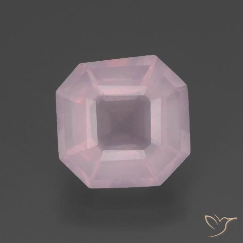 3.29ct طبيعي وردى العلكة كوارتز زهرى, قص الزمرد, شفاف