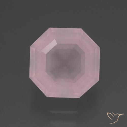 3.48ct طبيعي وردى زهرى فاتح كوارتز زهرى, قص الزمرد, شفاف