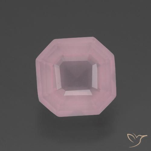 3.04ct طبيعي وردى زهرى متوسط كوارتز زهرى, قص الزمرد, شفاف