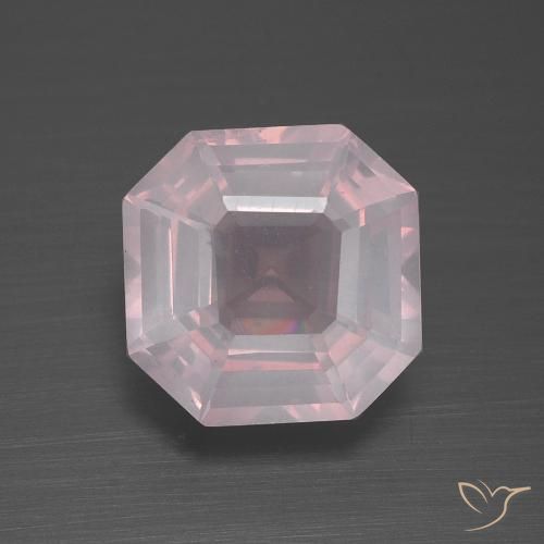 3.76ct طبيعي وردي فاتح كوارتز زهرى, قص الزمرد, شفاف