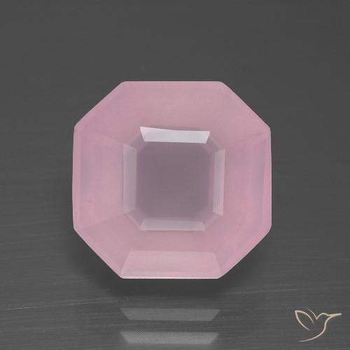 5.31ct طبيعي وردى متوسط كوارتز زهرى, قص الزمرد, شفاف