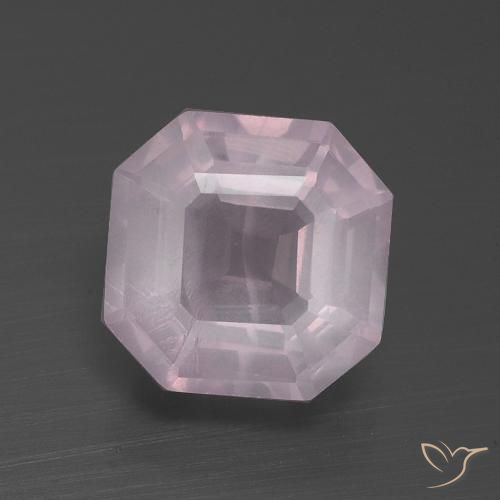 3.27ct طبيعي وردى زهرى فاتح جدا كوارتز زهرى, قص الزمرد, شفاف