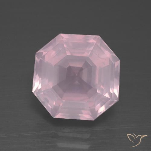 4.21ct طبيعي وردى زهرى كوارتز زهرى, قص الزمرد, شفاف