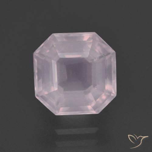 3.57ct طبيعي وردى زهرى فاتح جدا كوارتز زهرى, قص الزمرد, شفاف