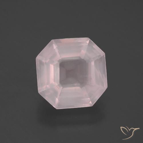 5.38ct طبيعي وردى زهرى فاتح كوارتز زهرى, قص الزمرد, شفاف
