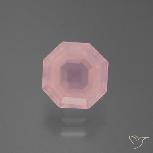 3.76ct طبيعي وردى حيوى كوارتز زهرى, قص الزمرد, شفاف