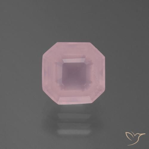 3.50ct طبيعي وردى زهرى متوسط كوارتز زهرى, قص الزمرد, شفاف