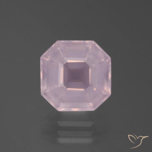 4.35ct طبيعي وردي فاتح كوارتز زهرى, قص الزمرد, شفاف