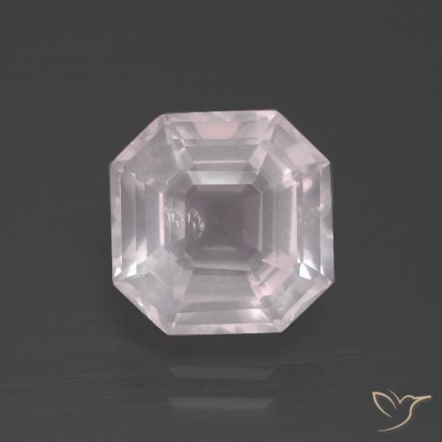 3.70ct طبيعي وردى زهرى فاتح جدا كوارتز زهرى, قص الزمرد, شفاف